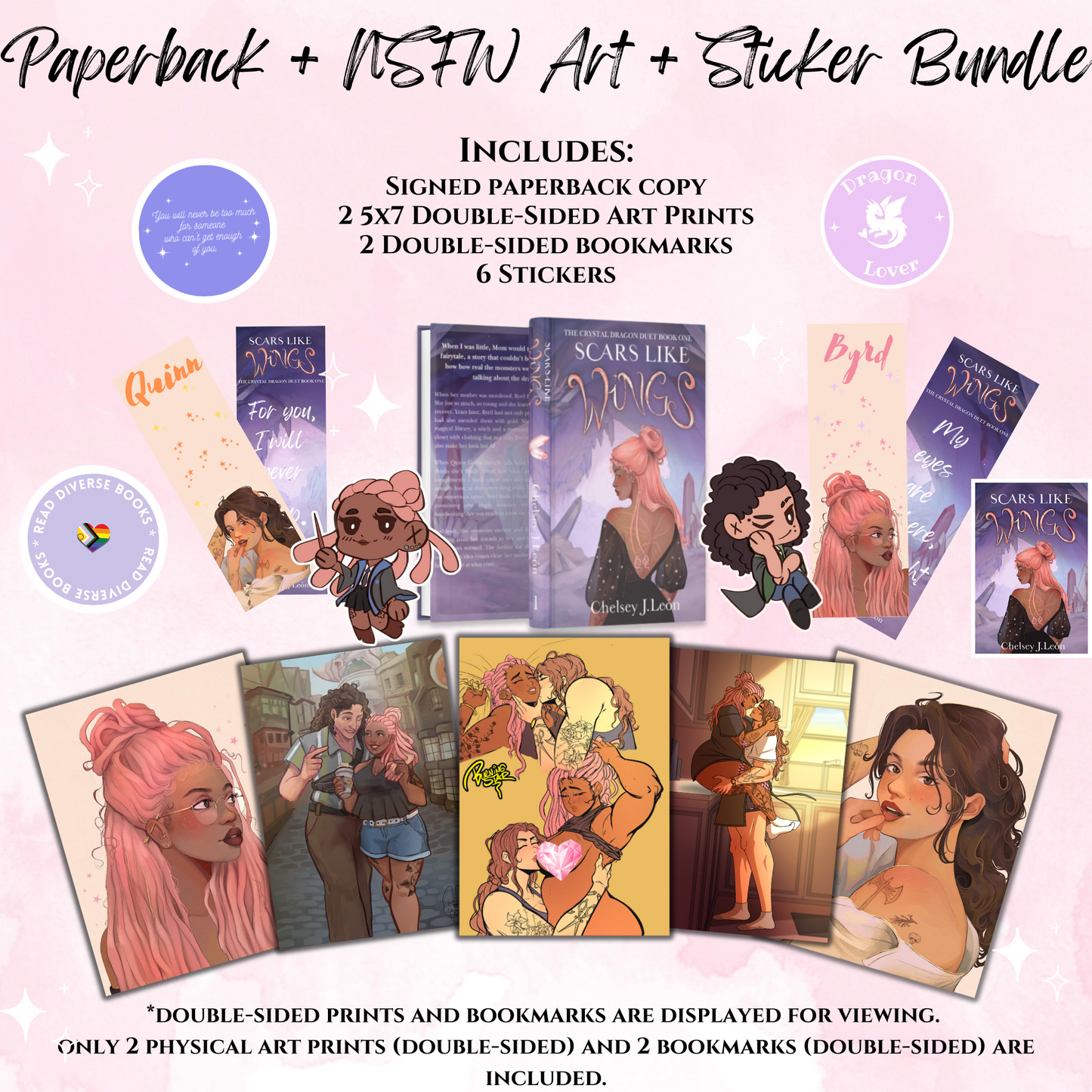 Scars Like Wings Signed Paperback, Art Pack, and Sticker Bundle