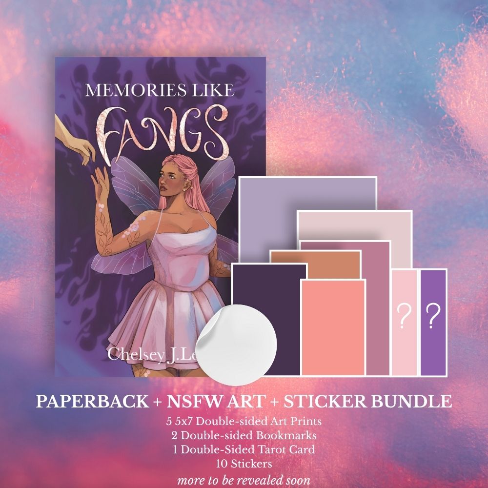 Preorder the Memories Like Fangs Signed Paperback, Art Pack, and Sticker Bundle!