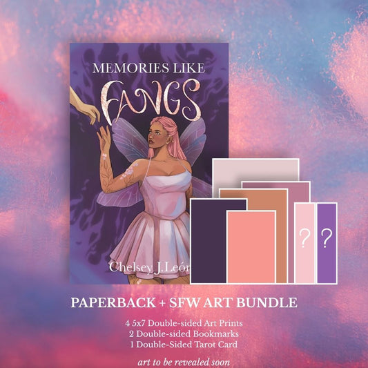 Preorder the Signed Memories Like Fangs Paperback + Art Pack Bundle!